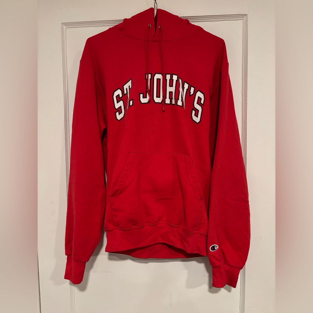 Champion Red Athletic Hoodie St. John’s University small vintage